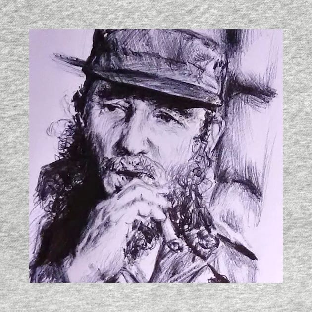 Ink Pen Portrait of Fidel Castro by billyhjackson86